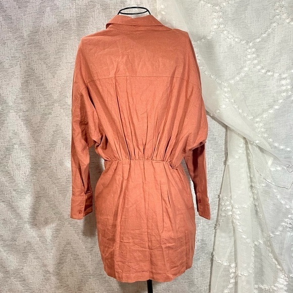 NWT abercrombie & fitch rust long sleeve button up mini dress size S - Picture 5 of 9
